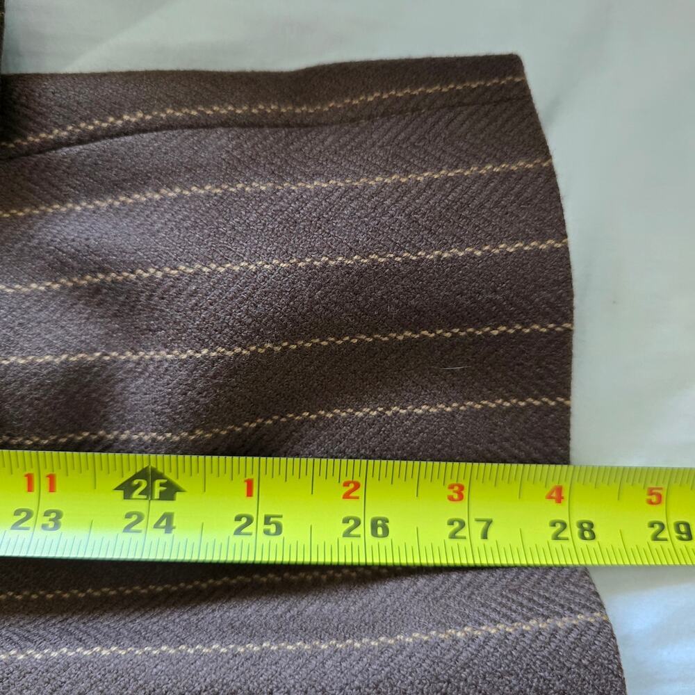 Vintage Emporio Armani Double Breasted Wool Blazer Jacket Brown Striped EU40 US8 - Picture 10 of 10